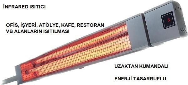 3000 Watt Elektrikli İnfrared Isıtıcı 120 cm  - Uzaktan Kumandalı 